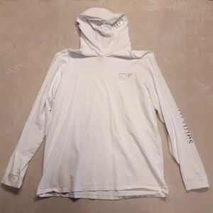 Vineyard Vines Mens Long Sleeve Hoodie T-Shirt XL White Signature Whale Logo